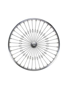 26 Steel Front Wheel Twisted Cage 36 Spoke 8gChrome 3/8...